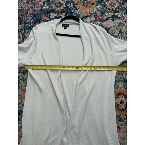 J.Jill Wearever Collection Long Line Cardigan Dove Gray Stretch Classic Size L - Picture 6 of 8